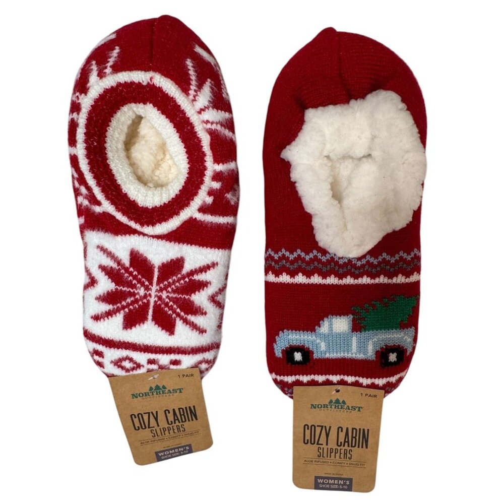 2/$30 NWT Northeast Outfitters Cozy Cabin Slippers Aloe Infused Comfy Snug Fit